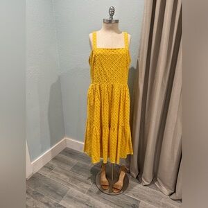 Vince Camuto Cotton Eyelet Midi Dress